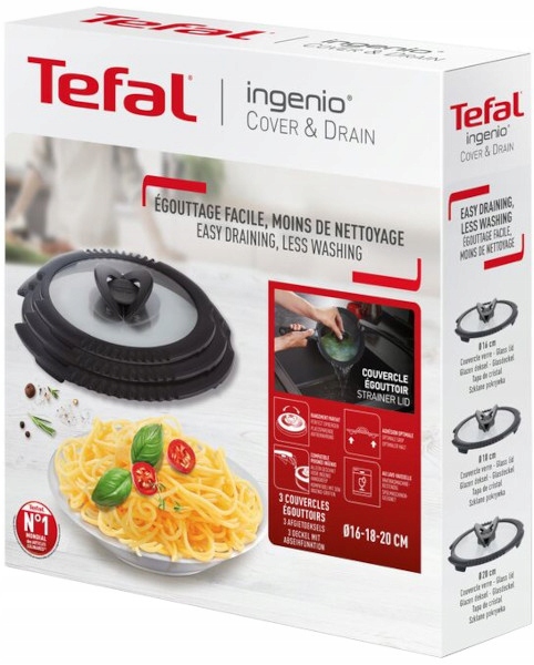 Zestaw pokrywek szklanych Tefal Ingenio 16/18/20 cm L9831023