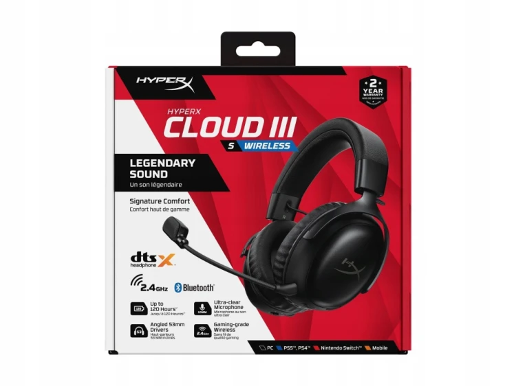 Słuchawki HyperX Cloud III S wireless nauszne czarne bezprzewodowe