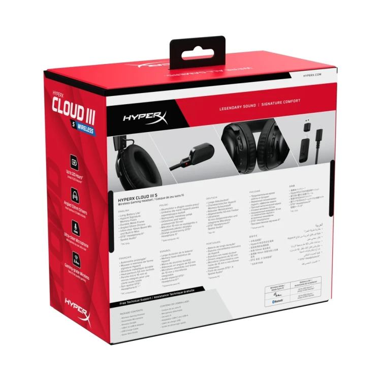 Słuchawki HyperX Cloud III S wireless nauszne czarne bezprzewodowe