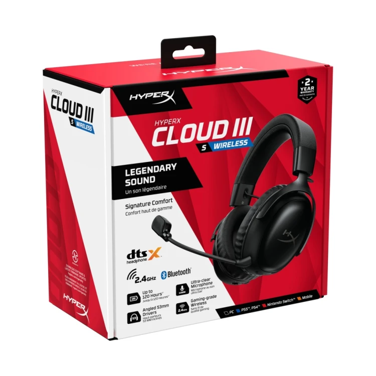 Słuchawki HyperX Cloud III S wireless nauszne czarne bezprzewodowe