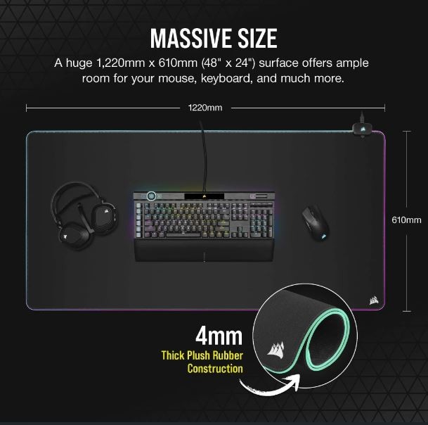 Podkładka pod mysz Corsair MM700 RGB Extended 3XL 122 x 61 cm