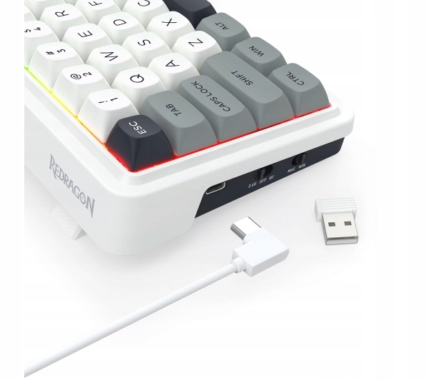 Klawiatura mechaniczna Redragon Draconic V2 K730WGP-RGB-PRO Biało-Szara