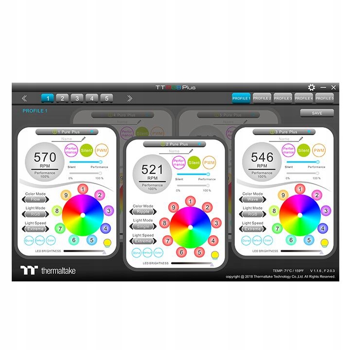 OUTLET Wentylator Thermaltake Pure Plus RGB 3 pack 120 mm