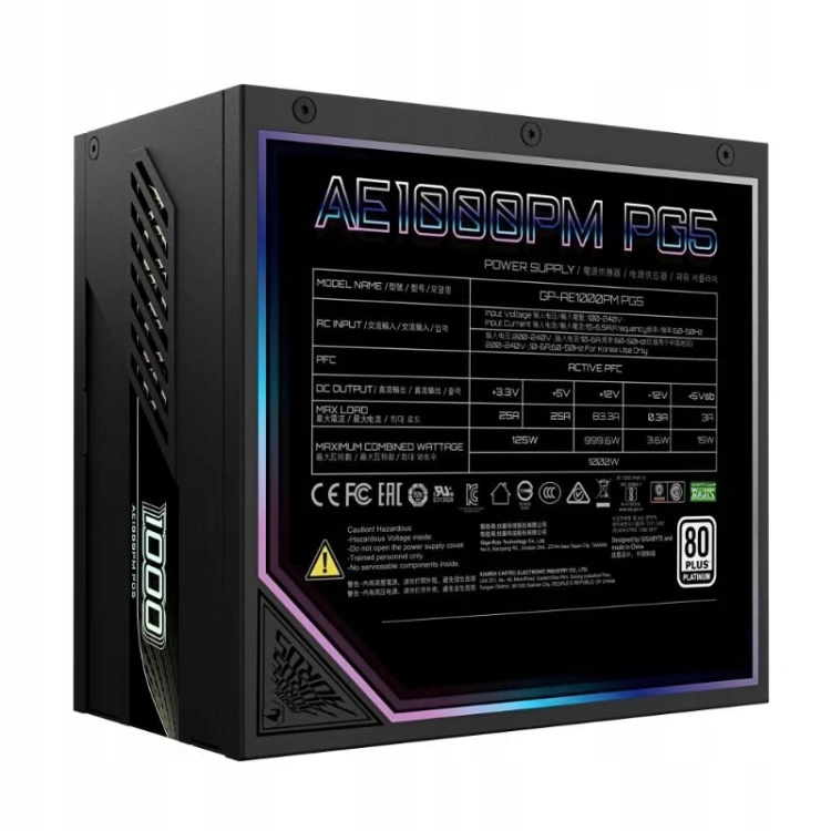 OUTLET Zasilacz Gigabyte Aorus Elite Platinum ATX 3.1 1000W