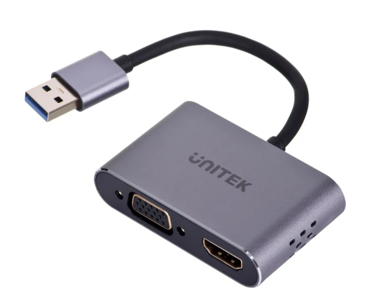 OUTLET Unitek V1304A Adapter USB-A na HDMI + VGA FullHD
