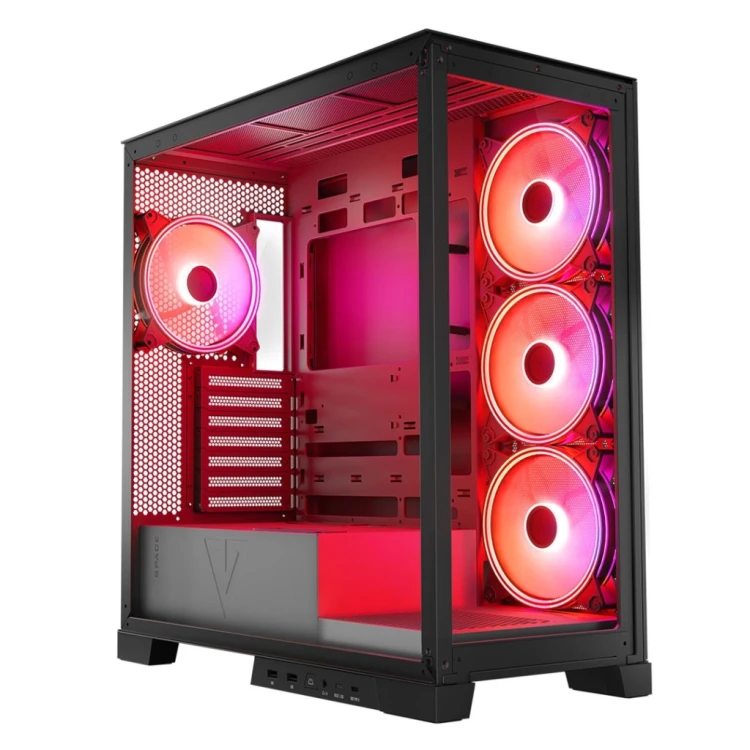 Obudowa komputerowa Modecom Volcano Space Apex ARGB ATX MIDI 4x140mm Czarna