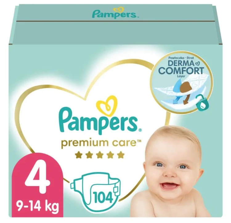 Pieluszki Pampers Premium Care rozmiar 4 9-14kg 312 szt.