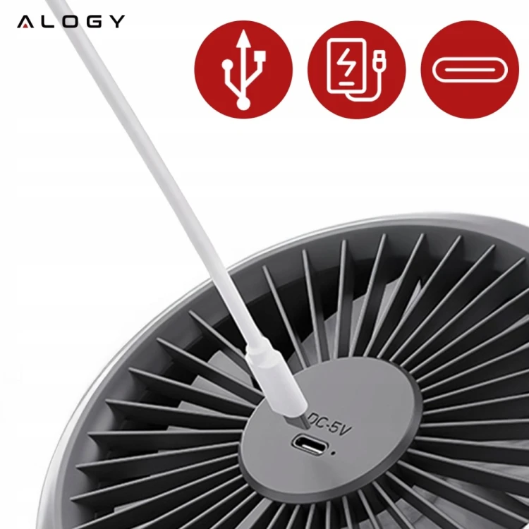 Wentylator stołowy Alogy Wiatrak przenośny stojący/wiszący 5 prędkości