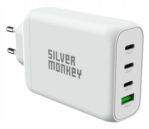 Silver Monkey ładowarka sieciowa GaN 140W USB-C PD 3.1 + USB 3.0 QC W