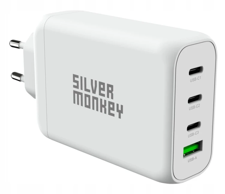 Silver Monkey ładowarka sieciowa GaN 140W USB-C PD 3.1 + USB 3.0 QC W