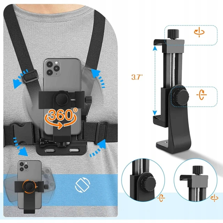 Szelki na klatkę piersiową Alogy Szelki do telefonu i kamery GoPro