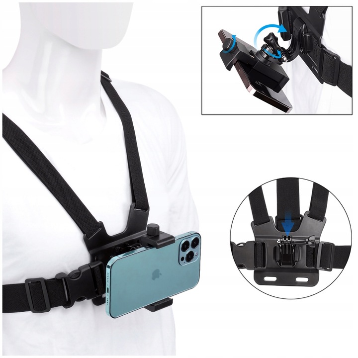 Szelki na klatkę piersiową Alogy Szelki do telefonu i kamery GoPro
