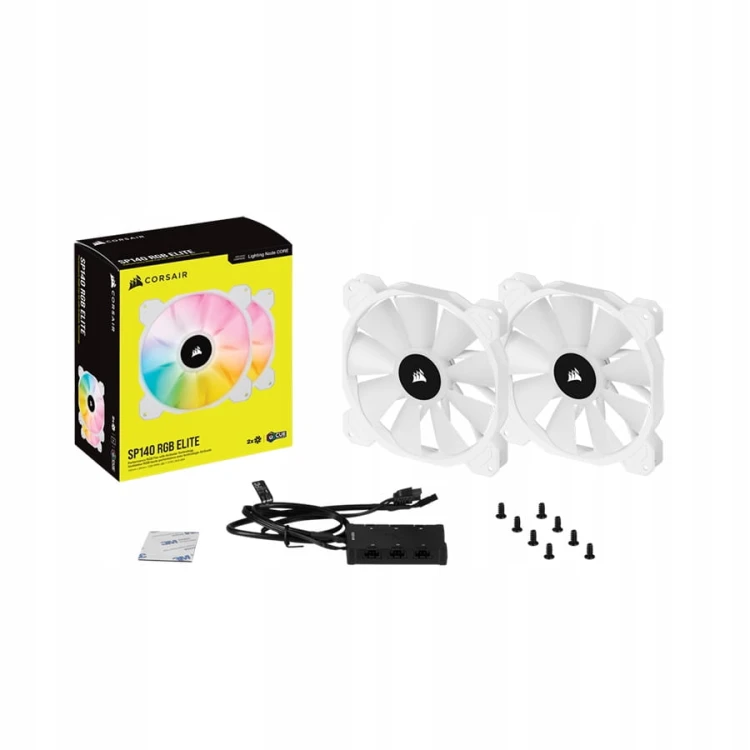 Wentylator Corsair iCUE SP140 RGB ELITE PWM White Double Pack 2x140mm