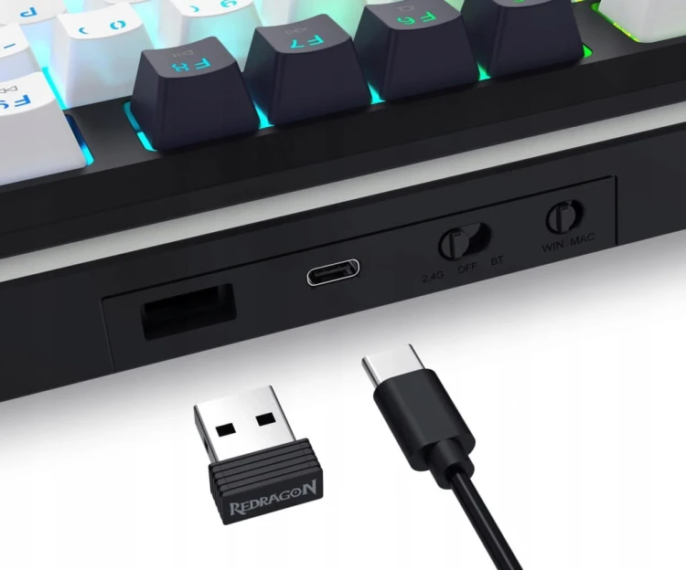 Klawiatura bezprzewodowa gamingowa Redragon Wildslash LCD Pro RGB