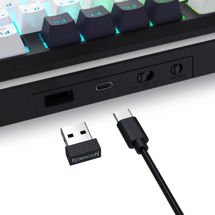 Klawiatura bezprzewodowa gamingowa Redragon Wildslash LCD Pro RGB