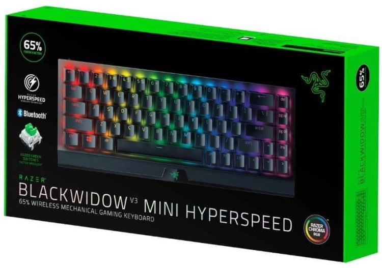 Klawiatura gamingowa Razer BlackWidow V3 Mini HyperSpeed Yellow RGB 2,4 BT