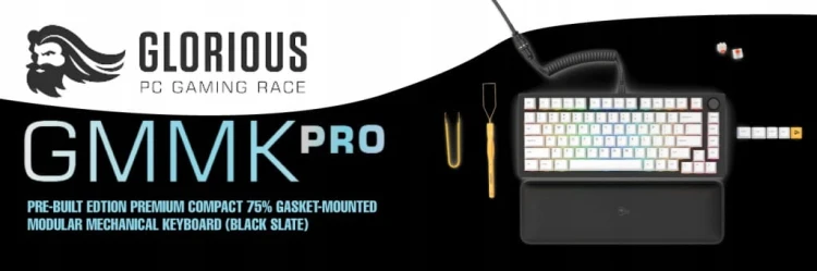 Klawiatura mechaniczna GMMK Pro Black Slate 75% TKL - Prebuilt, ANSI-US